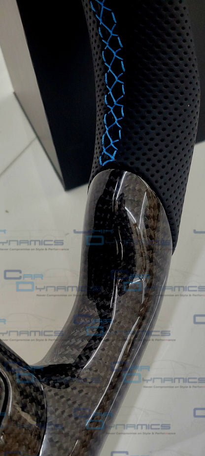 Audi R8 Sepang Blue Edition Carbon Fibre Flat Bottom Steering Wheel | GEN 1 Audi R8