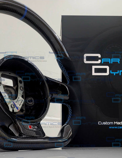 Audi R8 Sepang Blue Edition Carbon Fibre Flat Bottom Steering Wheel | GEN 1 Audi R8