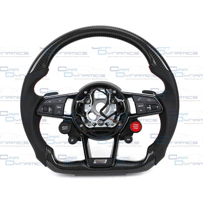 Audi R8 Custom Made Steering Wheels Carbon Fibre , Leather & Alcantara | Flat Bottom Design