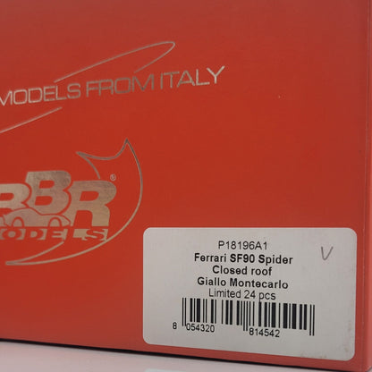 BBR 1:18 Ferrari SF90 Spider Closed Roof Giallo MonteCarlo | LIMITED EDITION 24pcs | 1 OF 24 | P18196A1