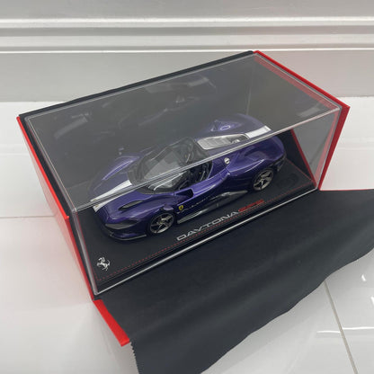 BBR 1:18 Ferrari SP3 Daytona open roof Purple Dino with Display Case | Limited Edition 19/42 Pieces| In Stock