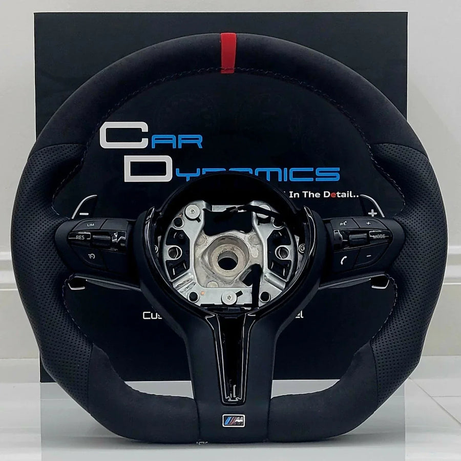 BMWAlcantara_LeatherSteeringWheelRedM-PerformanceFlatBottomTwoToneEditionF-SeriesCarDynamics_1 - Car Dynamics 