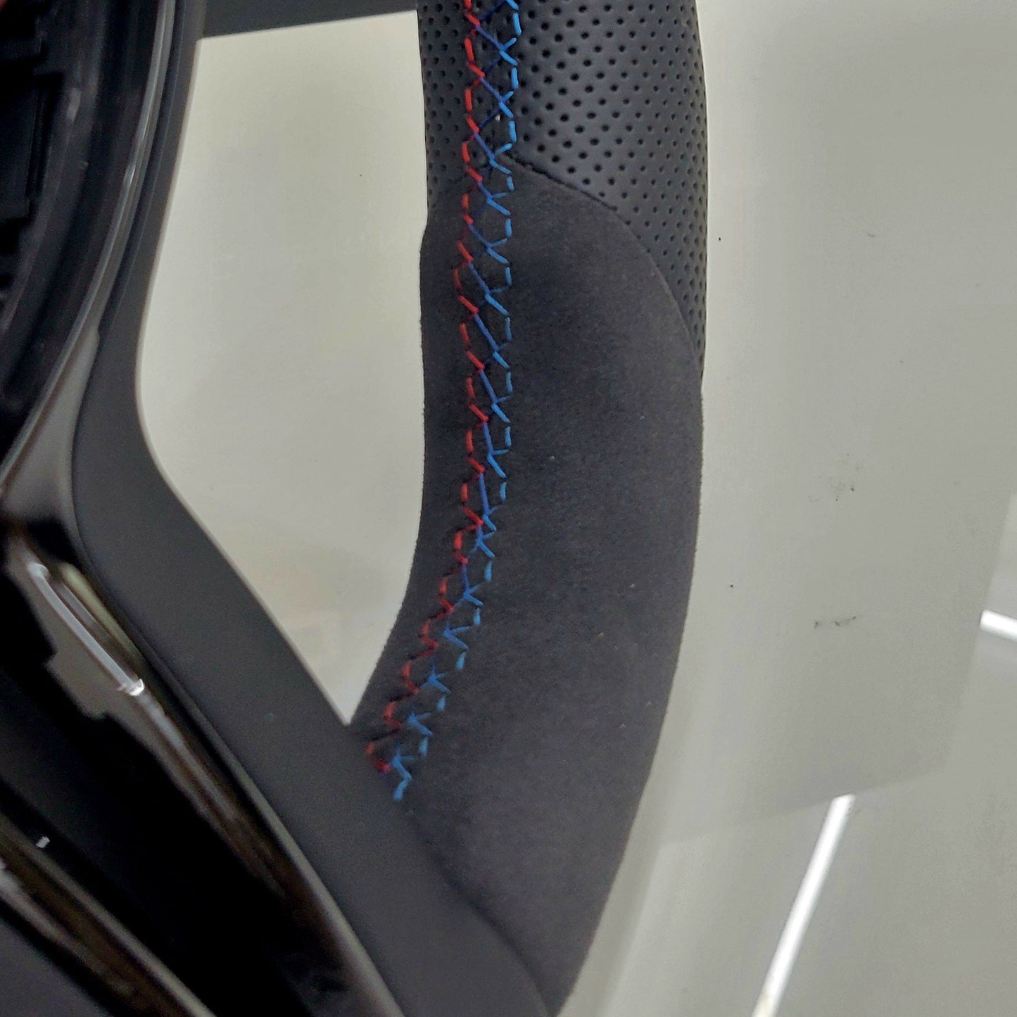 BMW Alcantara & Leather Steering Wheel | Red M-Performance Flat Bottom Two Tone Edition | F-Series