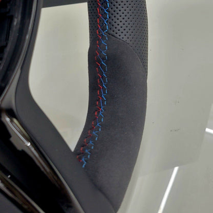 BMW Alcantara & Leather Steering Wheel | Red M-Performance Flat Bottom Two Tone Edition | F-Series
