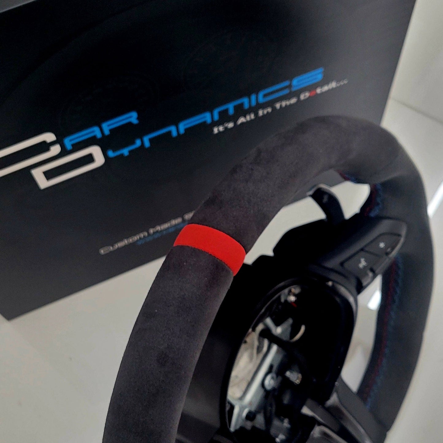 BMW Alcantara & Leather Steering Wheel | Red M-Performance Flat Bottom Two Tone Edition | F-Series