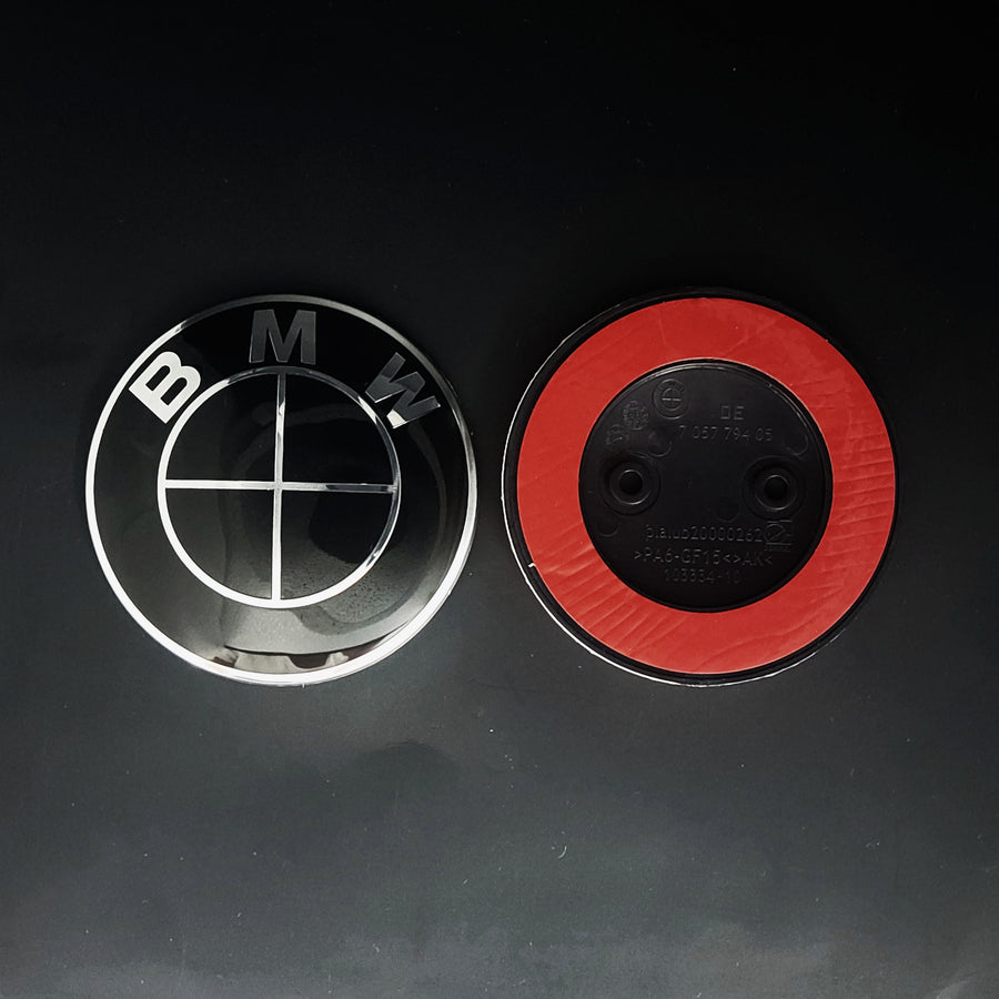 BMW Black 2 Hole 82mm Badge | OEM Fit 51147057794