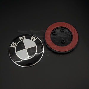 BMW Black & White 3 Hole Bonnet & Boot Badge For BMW | 82mm