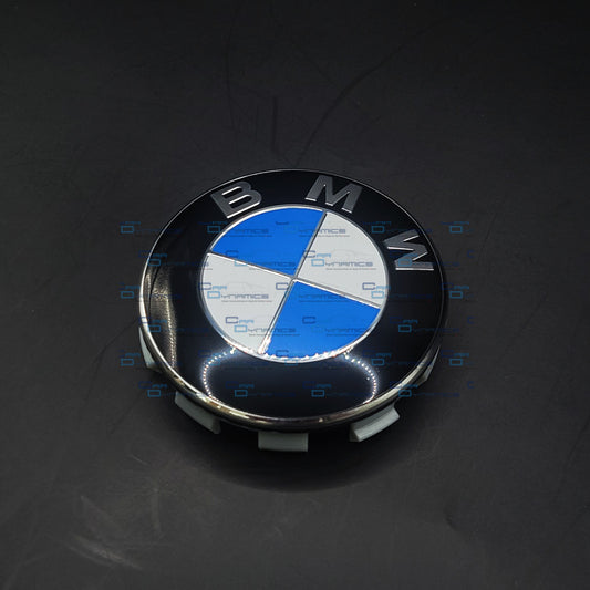 68mm Blue & White Wheel Centre Caps Compatible with Selected BMW Wheels