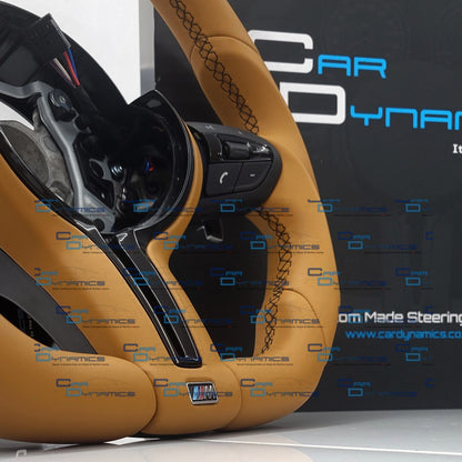 BMW Caramel Leather Steering Wheel Flat Bottom | Individual Caramel Edition | F-Series