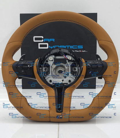 BMW Caramel Leather Steering Wheel Flat Bottom | Individual Caramel Edition | F-Series