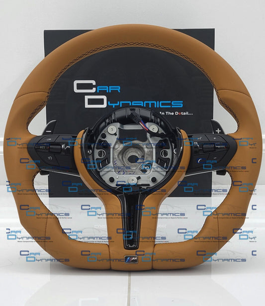 BMW Caramel Leather Steering Wheel Flat Bottom | Individual Caramel Edition | F-Series
