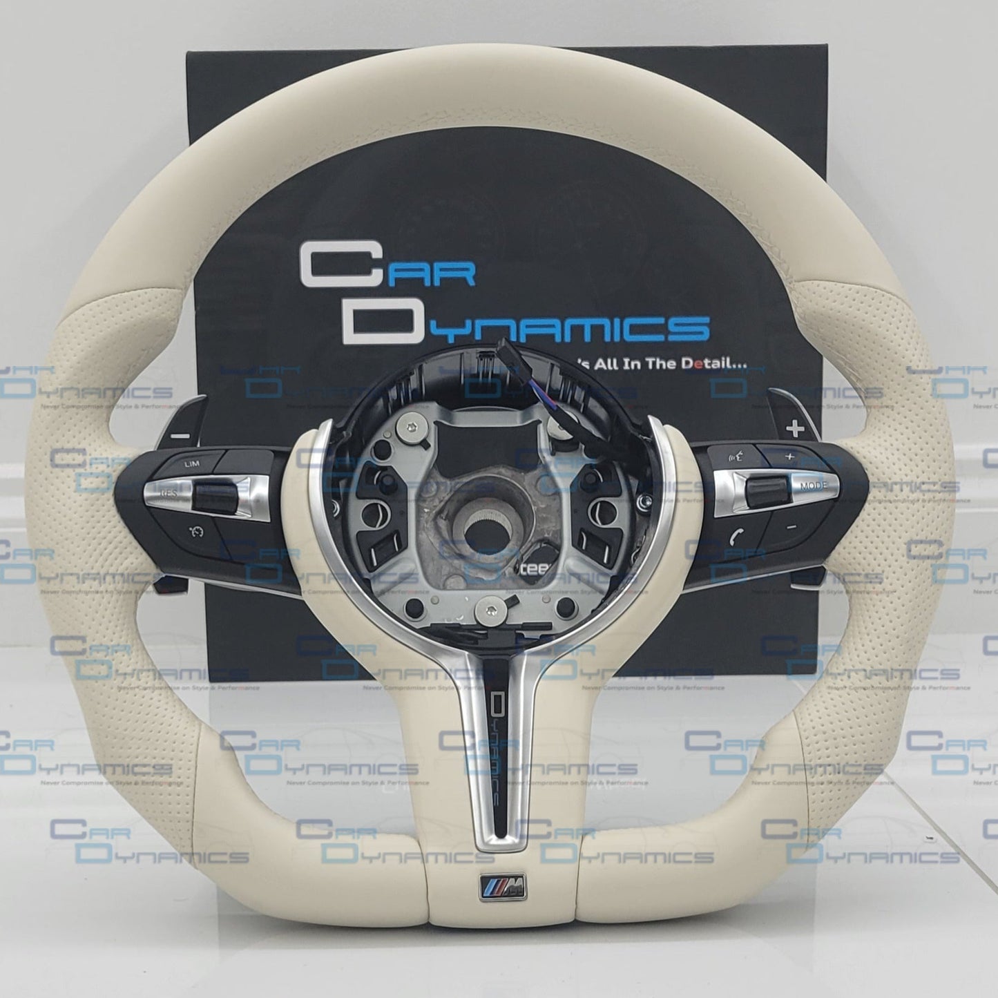 BMW Cream Leather Steering Wheel Flat Bottom | Ivory White Edition | F-Series