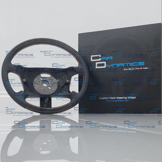 BMW Custom Flat Bottom E38, E39 Steering Wheel | Mahogany Wooden Edition