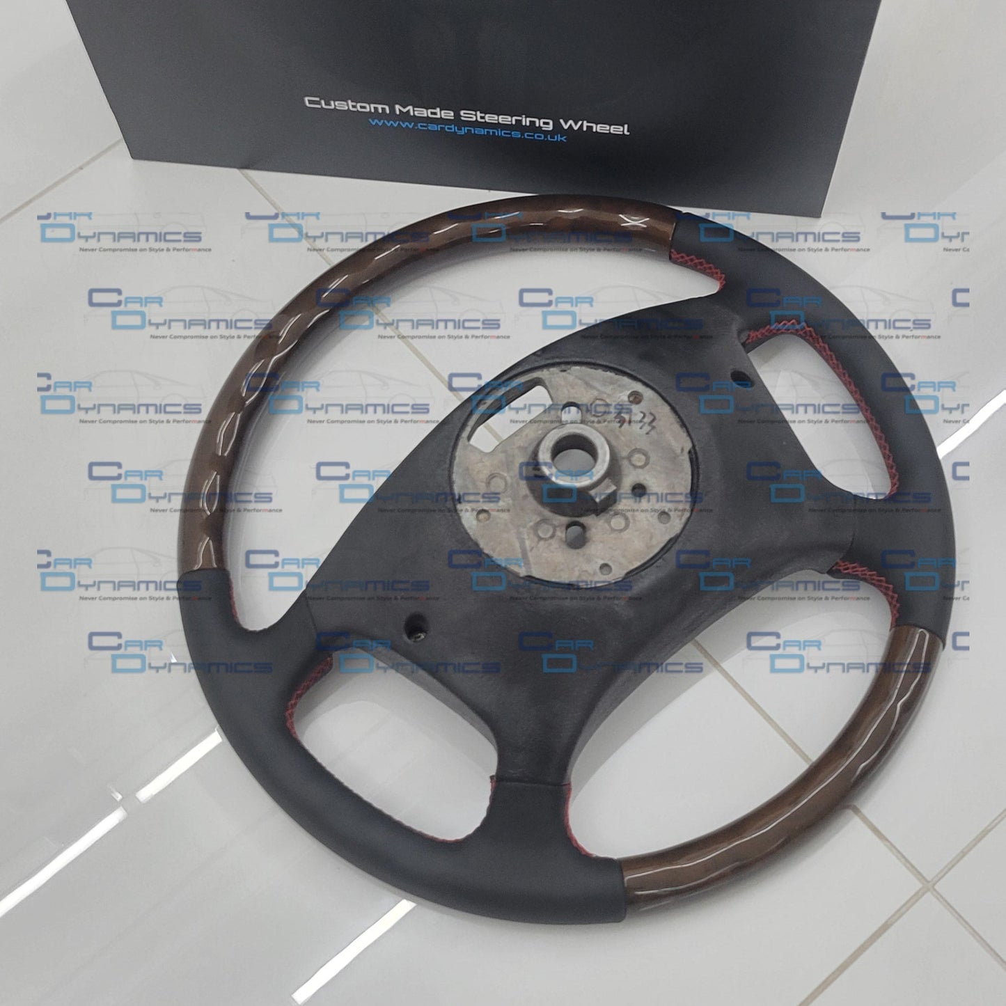 BMW Custom Flat Bottom E38, E39 Steering Wheel | Mahogany Wooden Edition