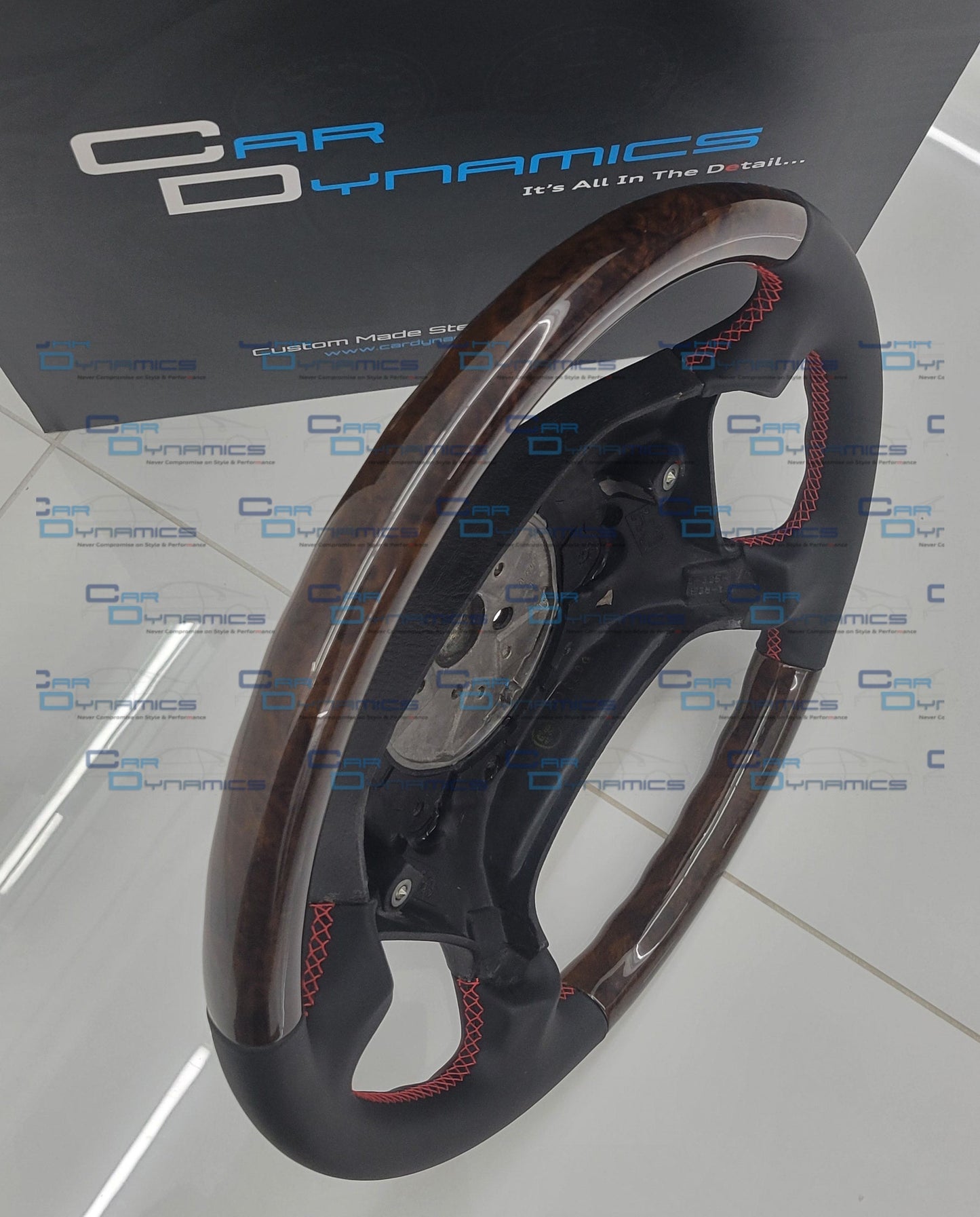 BMW Custom Flat Bottom E38, E39 Steering Wheel | Mahogany Wooden Edition
