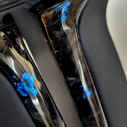 BMW Custom Leather Steering Wheel Flat Bottom | Estoril Blue Forged Carbon Fibre Edition | F-Series