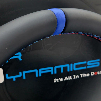 BMW Custom Leather Steering Wheel Flat Bottom | Estoril Blue Forged Carbon Fibre Edition | F-Series