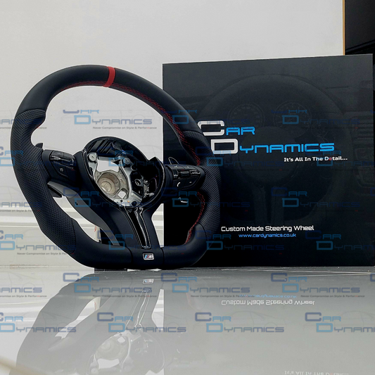BMW Custom Leather Steering Wheel Flat Bottom M-Tech Redline Klassik Edition M Sport