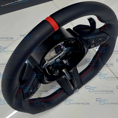 BMW Custom Leather Steering Wheel Flat Bottom M-Tech Redline Klassik Edition M Sport