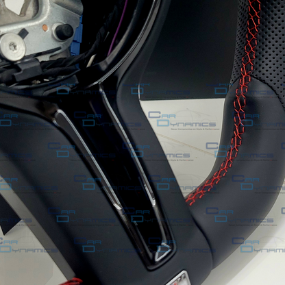BMW Custom Leather Steering Wheel Flat Bottom M-Tech Redline Klassik Edition M Sport