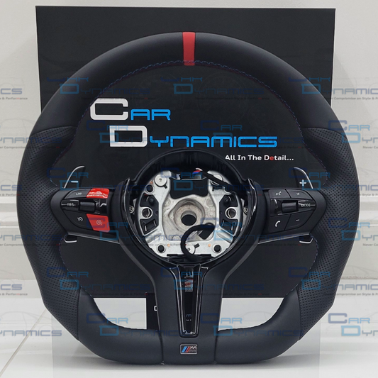 BMW Custom Leather Steering Wheel Flat Bottom | Imola Red M Edition | F-Series