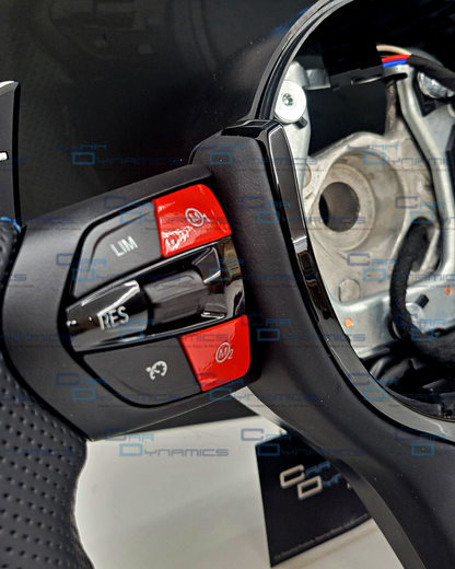 BMW Custom Leather Steering Wheel Flat Bottom | Imola Red M Edition | F-Series