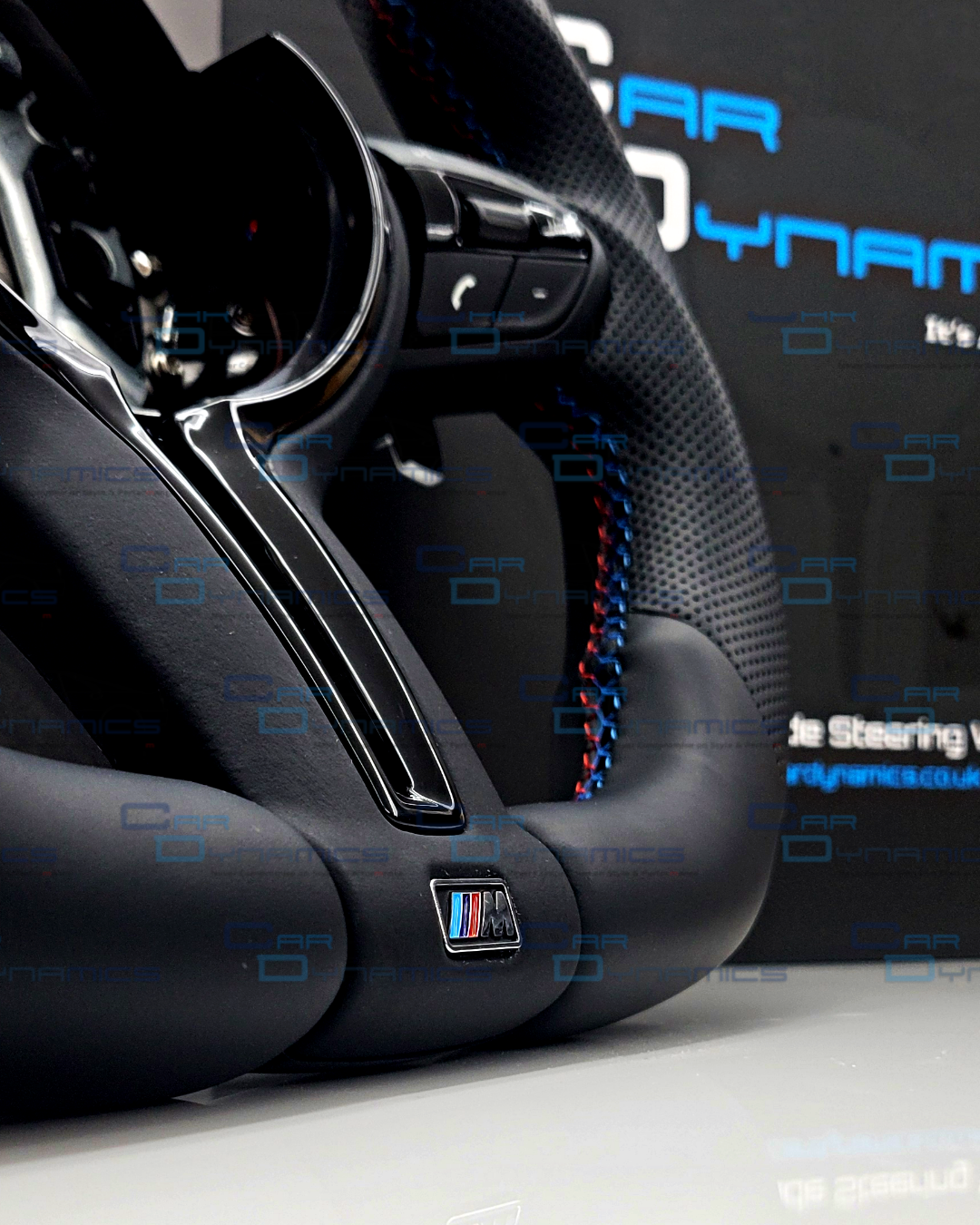 BMW Custom Leather Steering Wheel Flat Bottom | Imola Red M Edition | F-Series