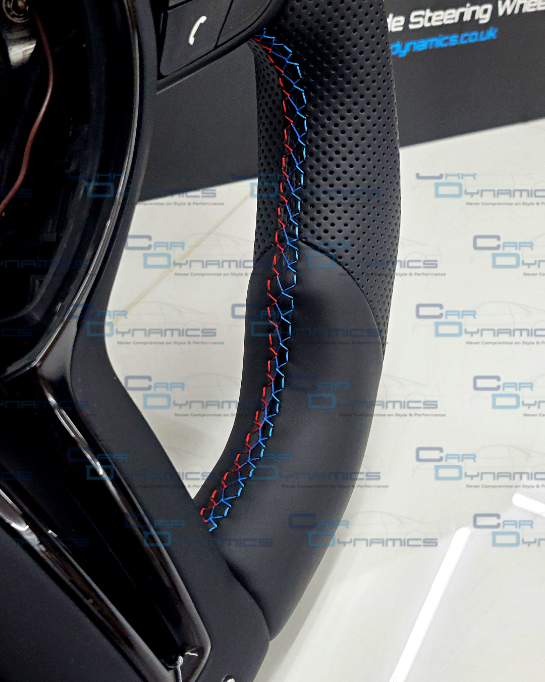 BMW Custom Leather Steering Wheel Flat Bottom | Imola Red M Edition | F-Series