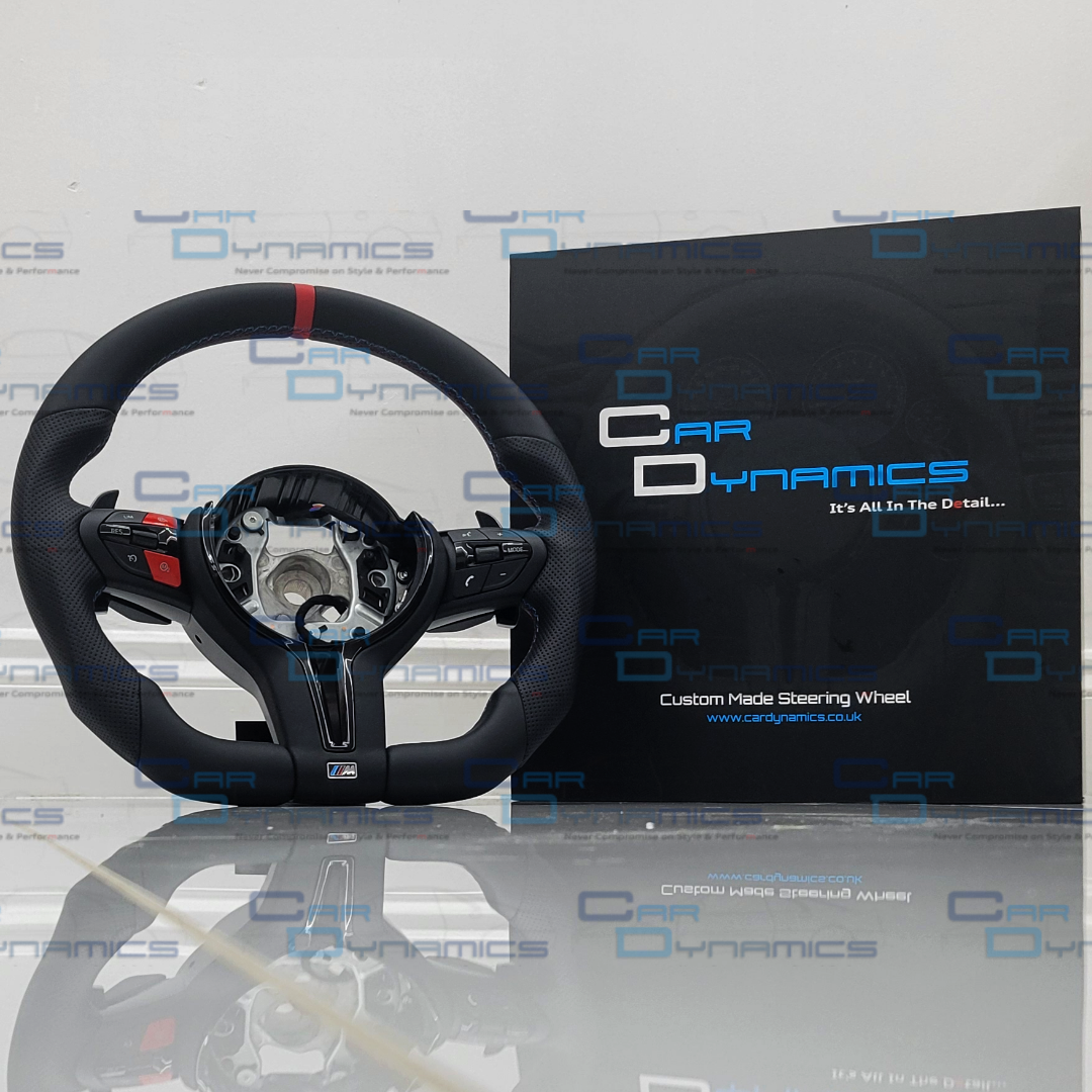 BMW Custom Leather Steering Wheel Flat Bottom | Imola Red M Edition | F-Series