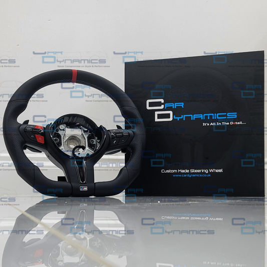 BMW Custom Leather Steering Wheel Flat Bottom | Imola Red M Edition | F-Series