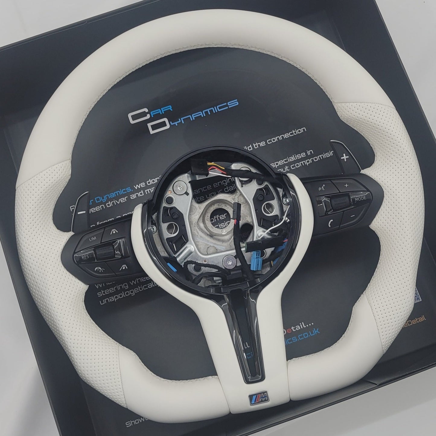 BMW F-Series Leather Steering Wheel | Opal White Edition
