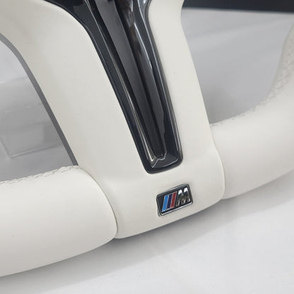 BMW F-Series Leather Steering Wheel | Opal White Edition