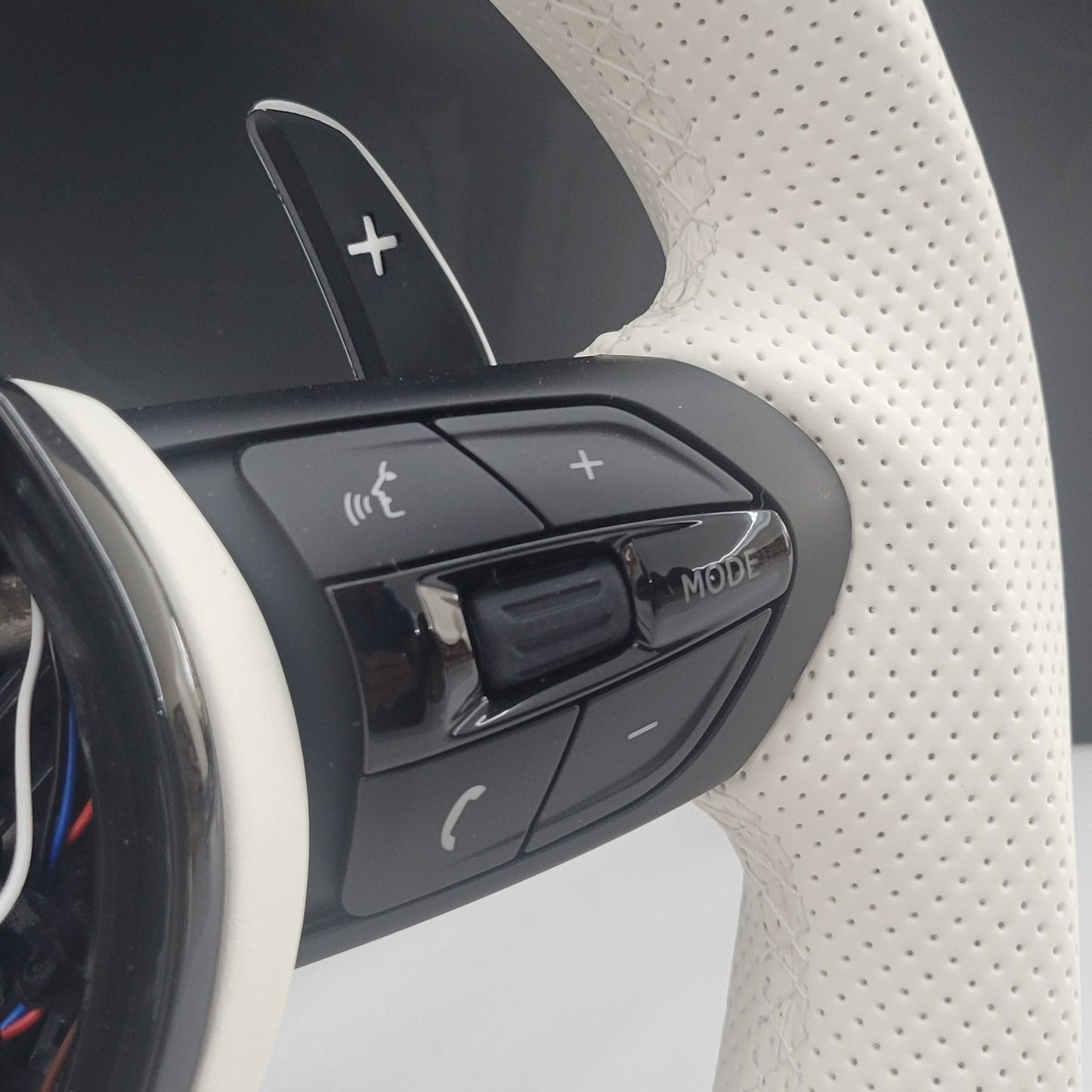 BMW F-Series Leather Steering Wheel | Opal White Edition