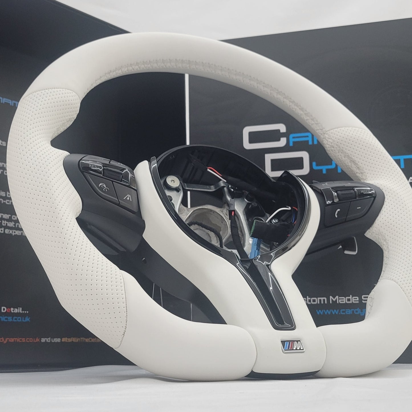 BMW F-Series Leather Steering Wheel | Opal White Edition