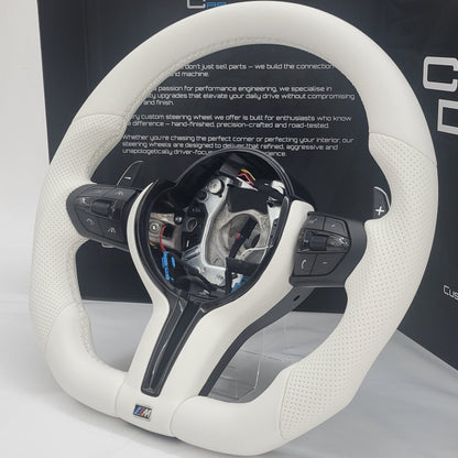 BMW F-Series Leather Steering Wheel | Opal White Edition