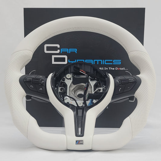 BMW F-Series Leather Steering Wheel | Opal White Edition