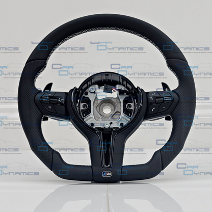 BMW Custom Leather Steering Wheel Flat Bottom M-Tech White out Edition M Sport