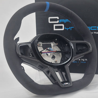 BMW G-Series Alcantara & Carbon Steering Wheel | CS Laguna Seca Blue Edition