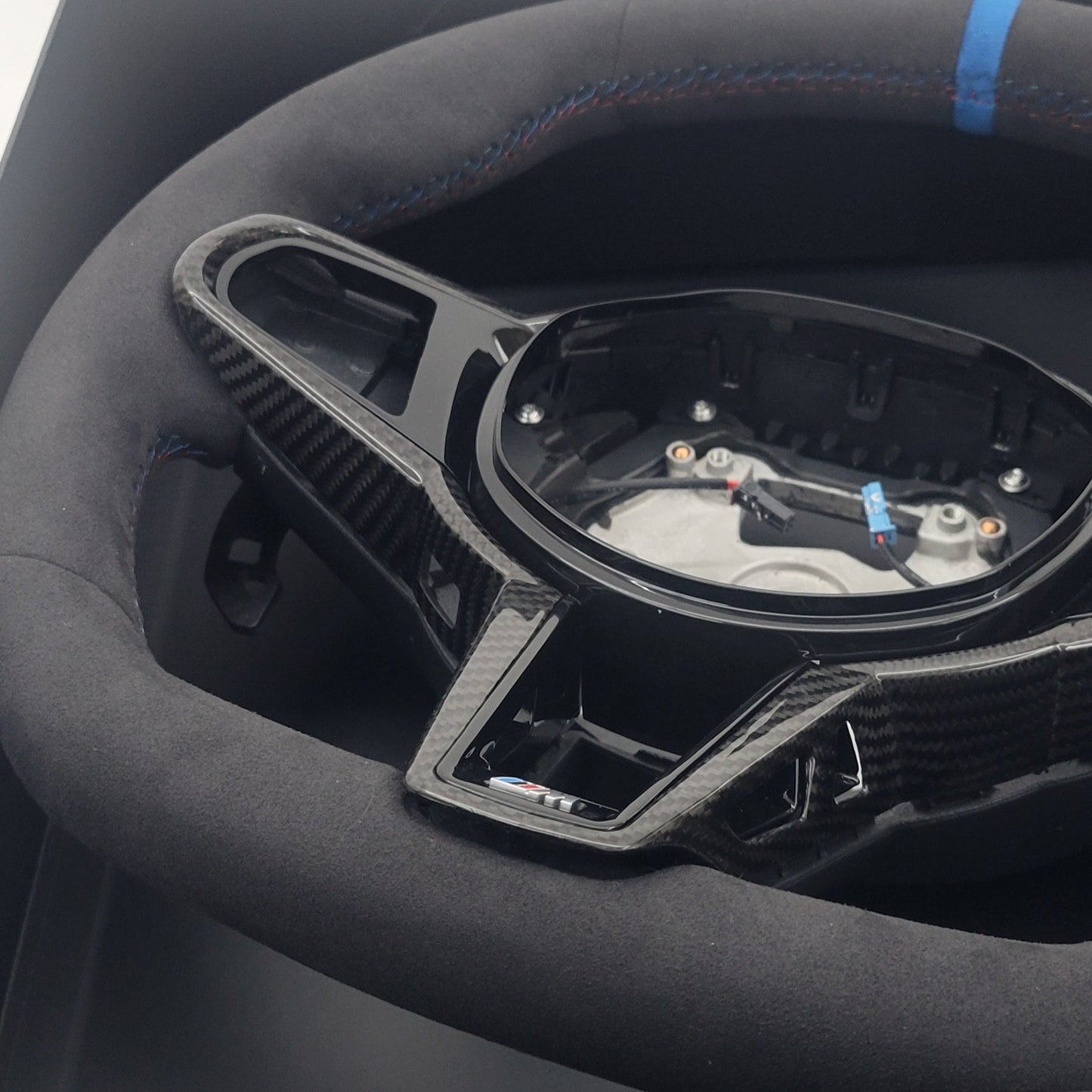 BMW G-Series Alcantara & Carbon Steering Wheel | CS Laguna Seca Blue Edition