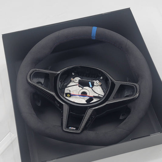 BMW G-Series Alcantara & Carbon Steering Wheel | CS Laguna Seca Blue Edition