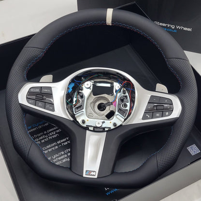 BMW G-Series Leather Steering Wheel | M-Sport Alpine White Edition