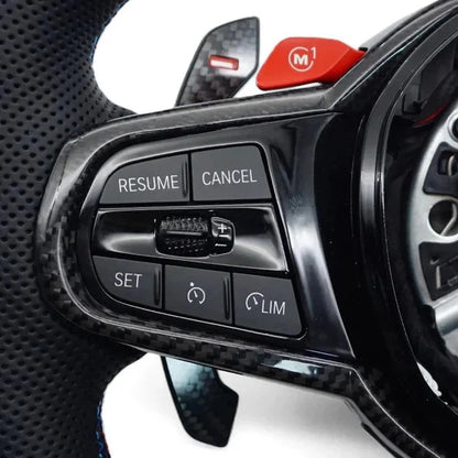BMW G-Series Leather & Carbon Steering Wheel | Blacked Out Carbon Edition