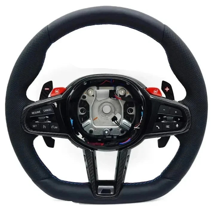 BMW G-Series Leather & Carbon Steering Wheel  Blacked Out Carbon Edition