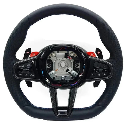 BMW G-Series Leather & Carbon Steering Wheel  Blacked Out Carbon Edition
