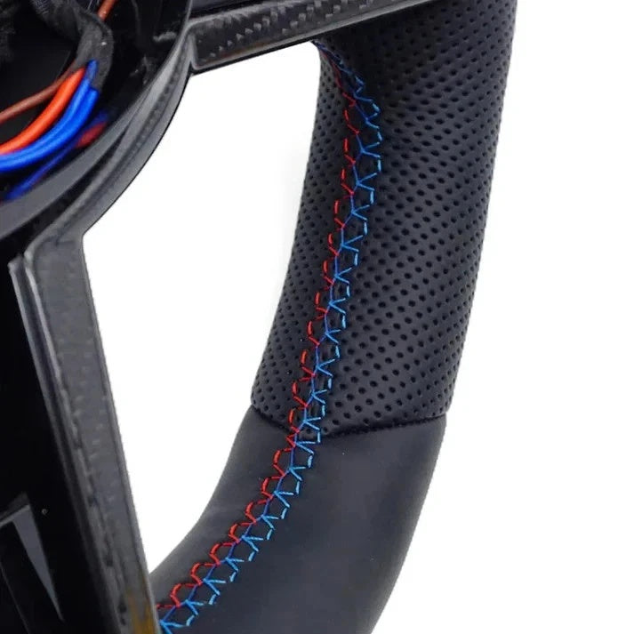 BMW G-Series Leather & Carbon Steering Wheel | Blacked Out Carbon Edition