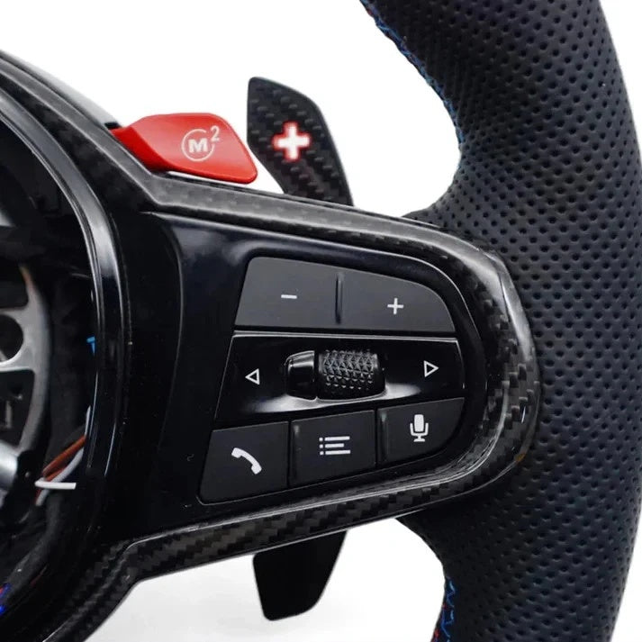 BMW G-Series Leather & Carbon Steering Wheel | Blacked Out Carbon Edition