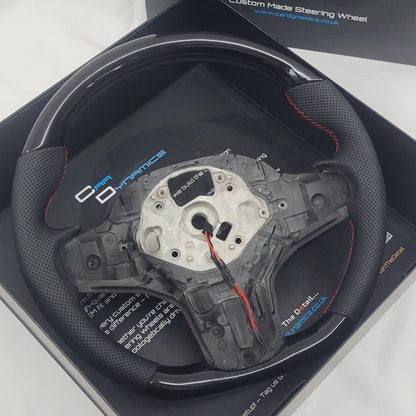 BMW G-Series Leather & Piano Black Steering Wheel