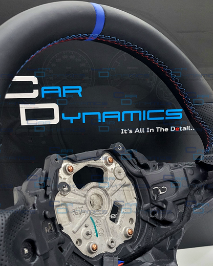 BMW Leather Steering Wheel Core Flat Bottom | Blue Edition Edition | G20 G30 G80 G82 G02 F40