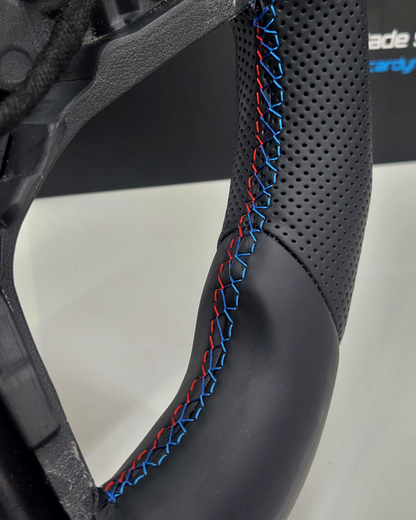 BMW Leather Steering Wheel Core Flat Bottom | Blue Edition Edition | G20 G30 G80 G82 G02 F40