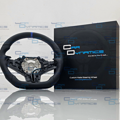 BMW Leather Steering Wheel Core Flat Bottom | Blue Edition Edition | G20 G30 G80 G82 G02 F40